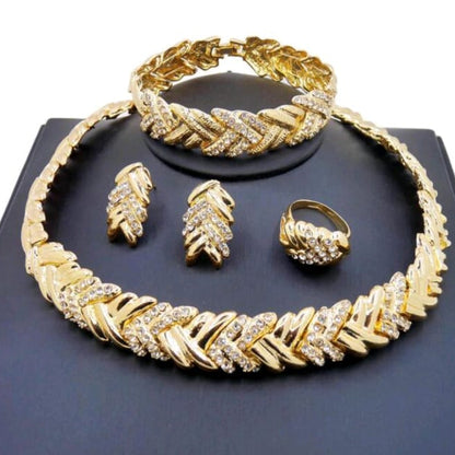 Premium Shiny Zircon Studded Necklace Set