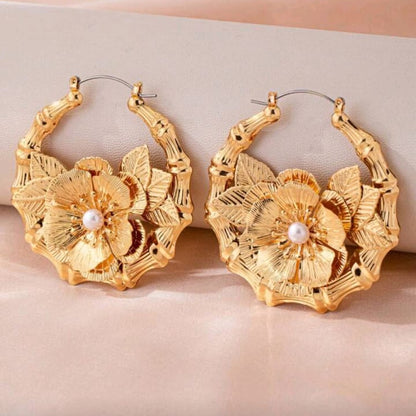 Super Big Bamboo Node Hoop Earrings