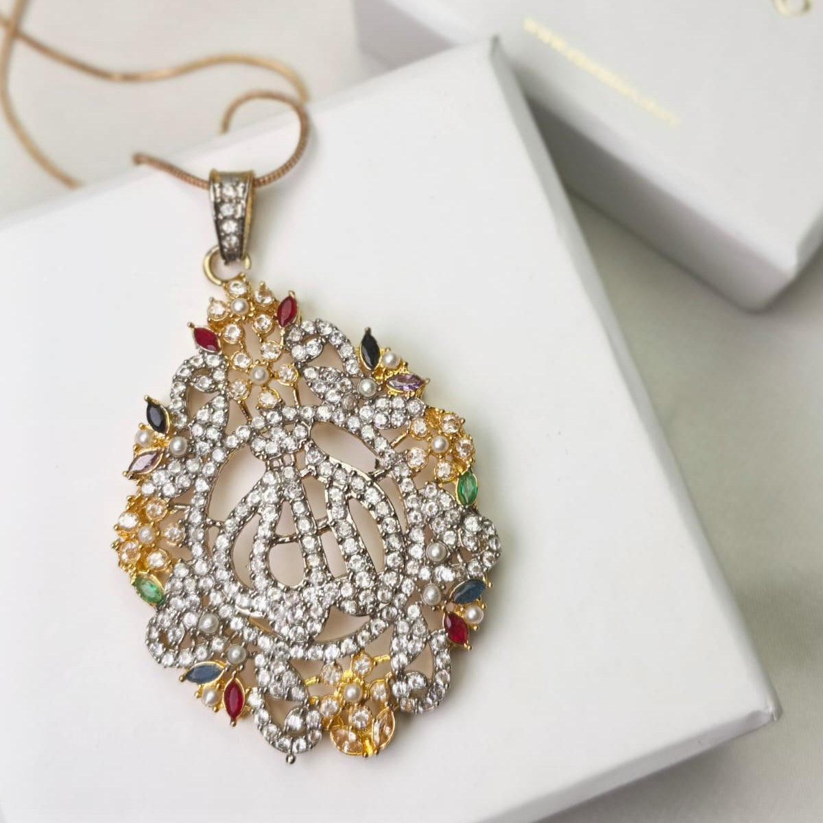 Islamic Calligraphy Zirconia Pendant