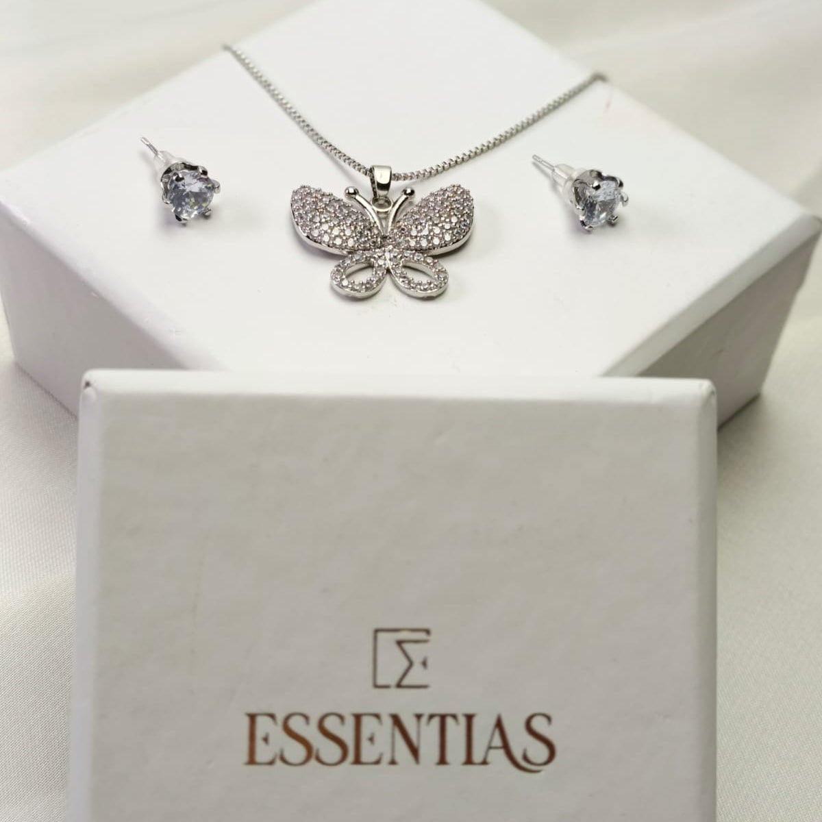 Elegant Butterfly Pendant Set