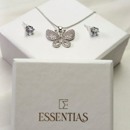 Elegant Butterfly Pendant Set