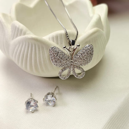 Elegant Butterfly Pendant Set