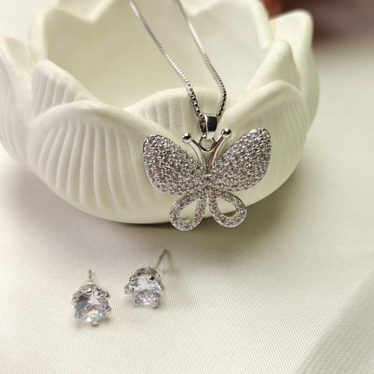 Elegant Butterfly Pendant Set