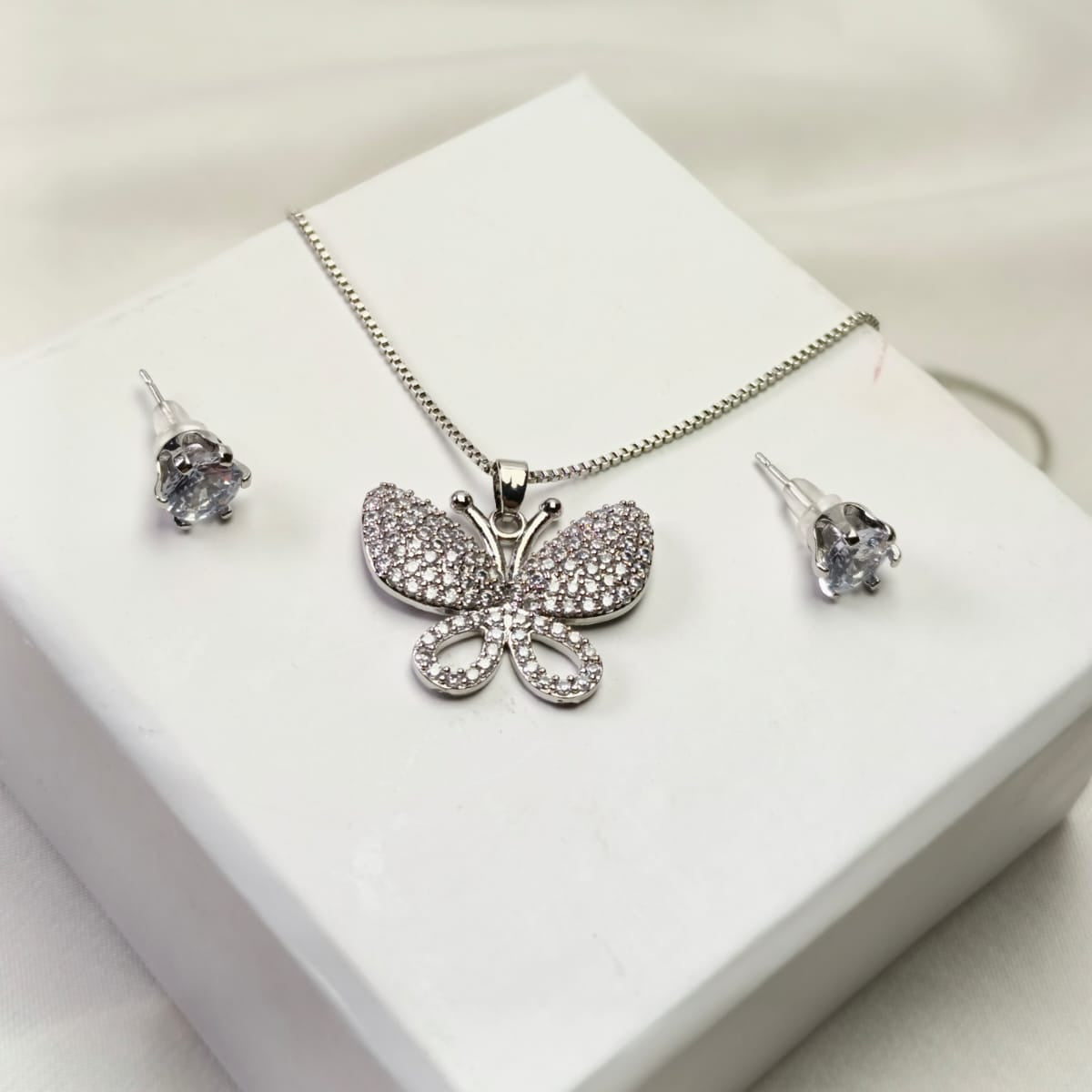 Elegant Butterfly Pendant Set