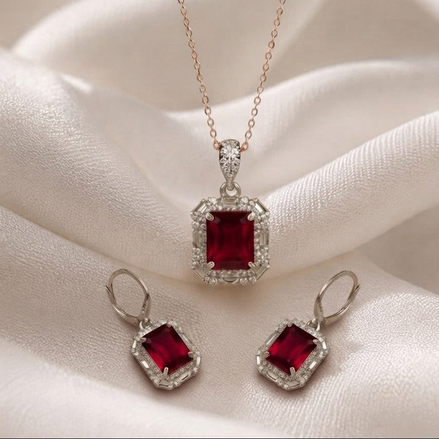 Elegant Zirconium Pendant Set