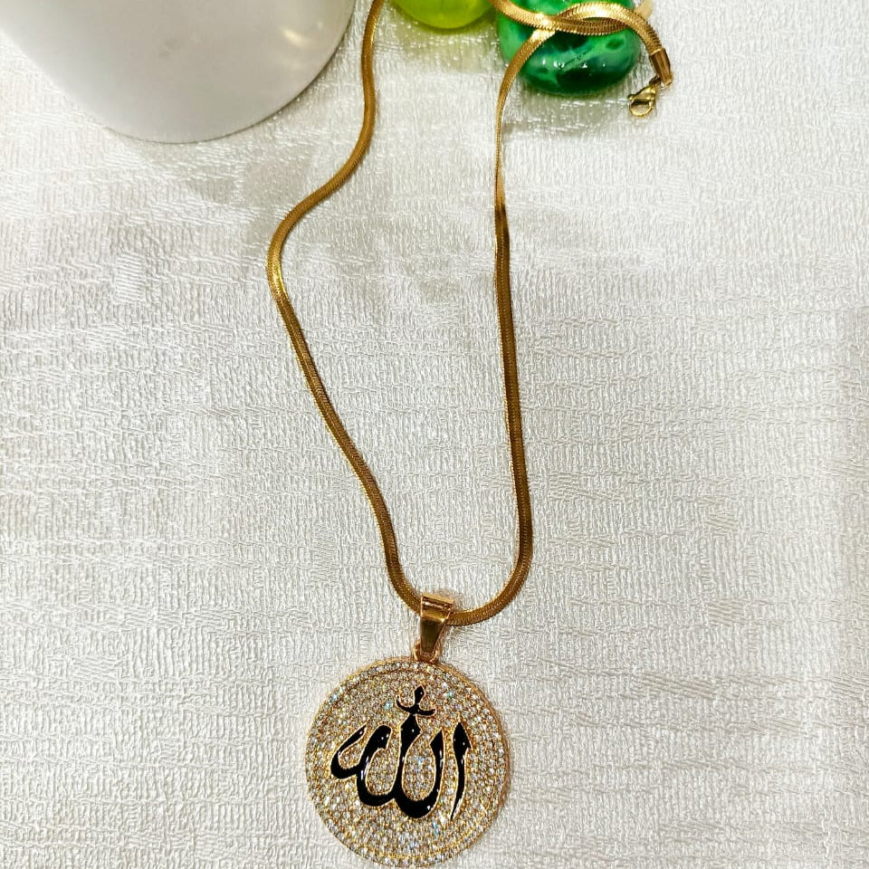 Classic Golden Crystal Studded Pendant