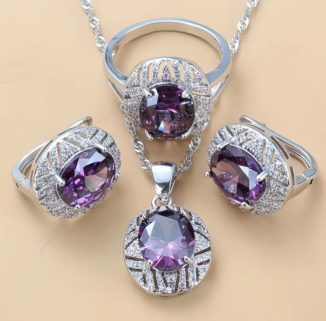 Elegant Zirconium Pendant Set